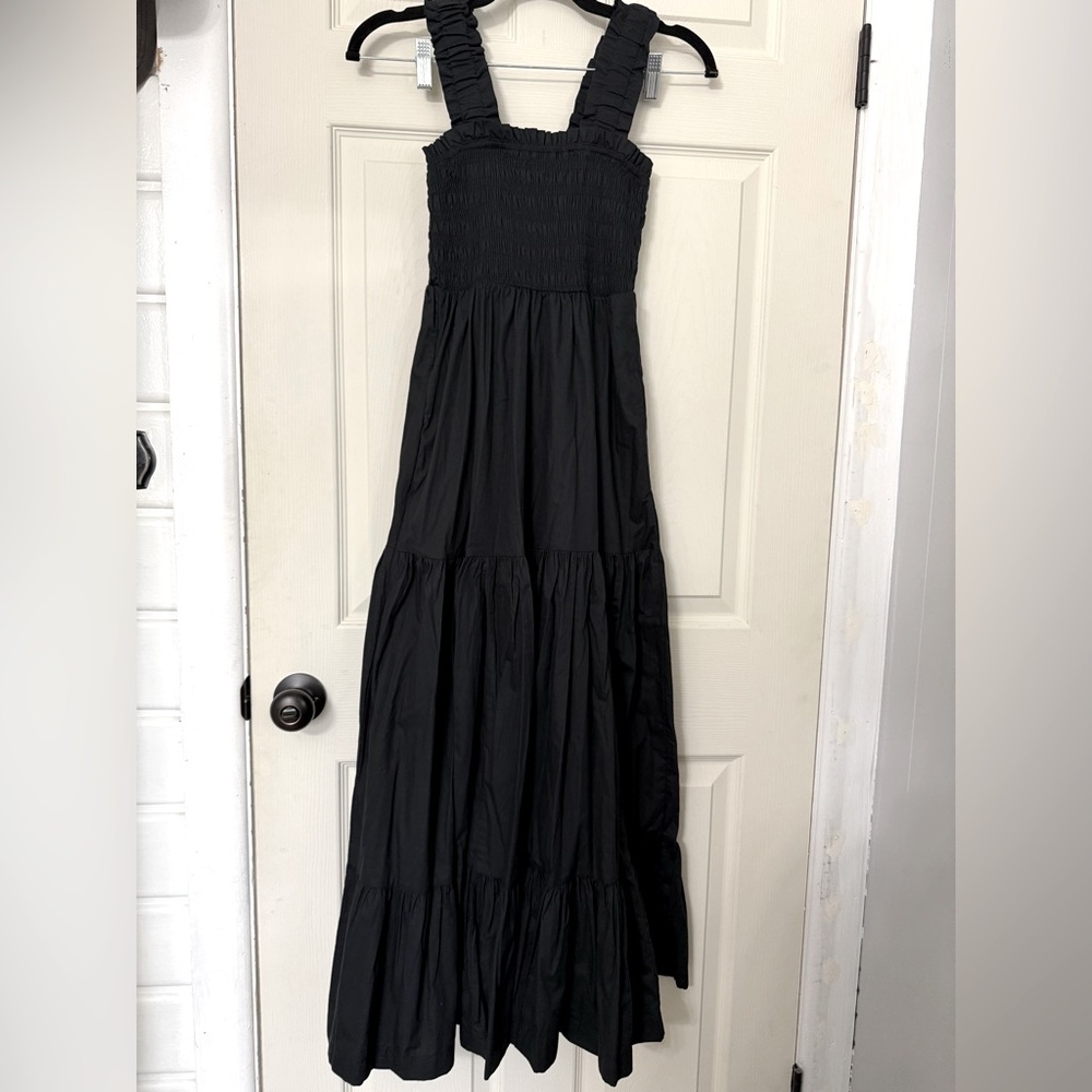 Abercrombie Black Smocked Long Dress Size XS Petite